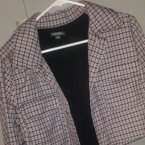 Wild Fable Purple Checkered Cropped Jacket